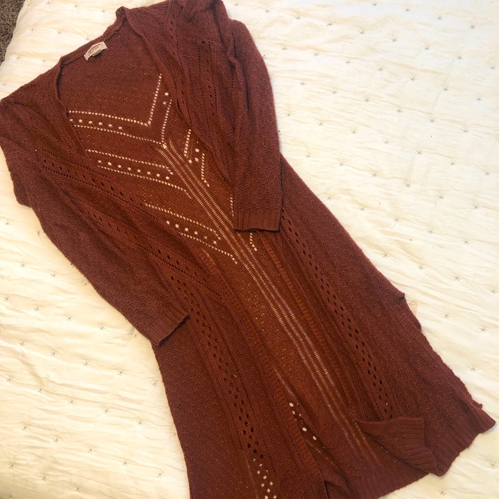 Long knit cardigan